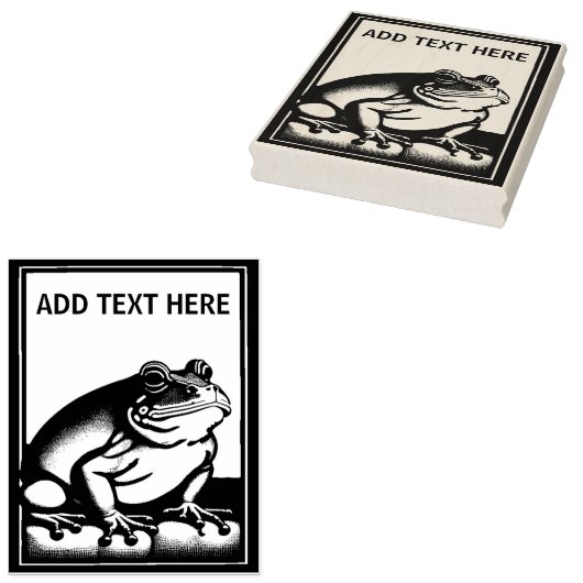 Tampons Encreurs Grenouille personnalisée - Timbre d'art en bois (Tamponné)
