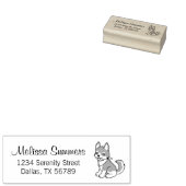 Tampons Encreurs Grey and White Husky Puppy Dog Adresse de retour (Tamponné)