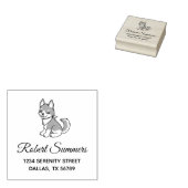 Tampons Encreurs Grey et White Husky Puppy Dog Adresse (Tamponné)