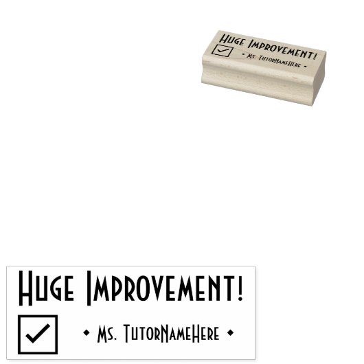 Tampons Encreurs "Grosse amélioration !" + Nom Tutor Timbre en caou (Tamponné)