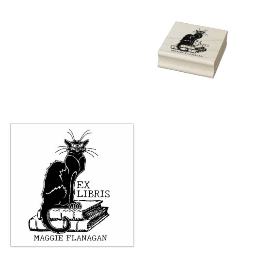 Tampons Encreurs Grumpy Chat avec livres, Custom Ex Librairie (Tamponné)