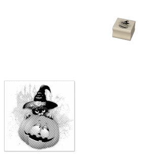 Tampons Encreurs Halloween Cute Kitty Witch et ami Citrouille