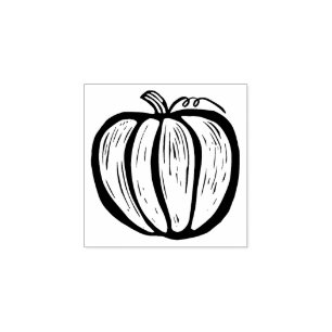 Tampons Encreurs Halloween de l'automne du Citrouille Lino-cut rust