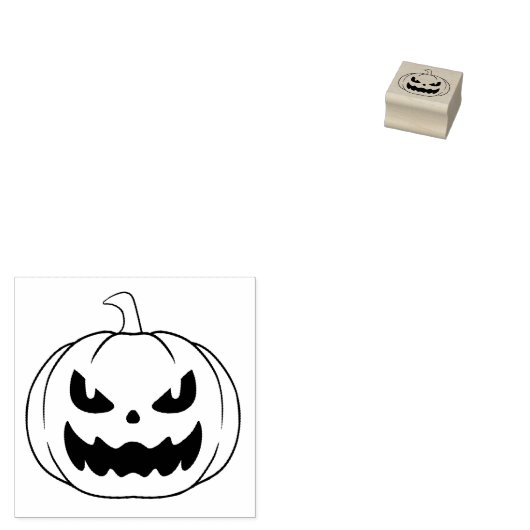 Tampons Encreurs Halloween Jack O'Lantern Citrouille Line Art (Tamponné)