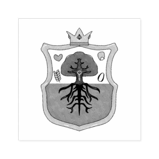 Tampons Encreurs Ham's Land's family crest, shield pattern tree (Impression)