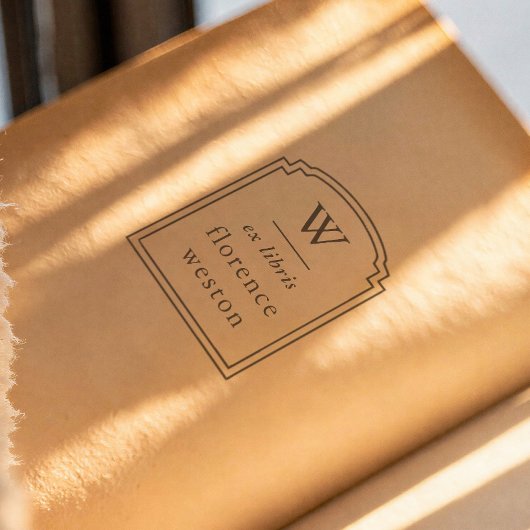 Tampons Encreurs Hand Drawn Arch Frame Monogram Ex Libris Book