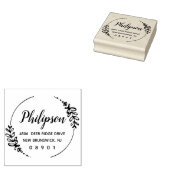 Tampons Encreurs Hand Drawn Greenery Wreath Name & Address (Tamponné)