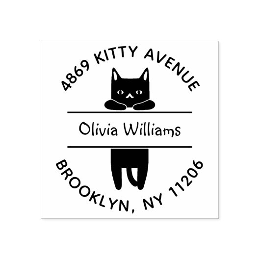 Tampons Encreurs Hanging Kitten Cartoon Amoureux de les chats Adres (Impression)