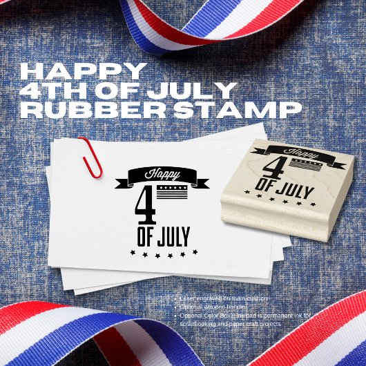 Tampons Encreurs Happy 4 juillet Timbre en caoutchouc