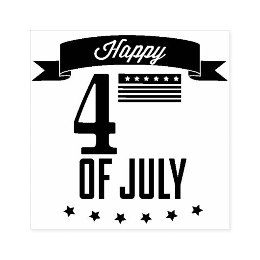 Tampons Encreurs Happy 4 juillet Timbre en caoutchouc (Impression)