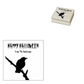 Tampons Encreurs Happy Halloween Crow Wood Art Timbre (Tamponné)