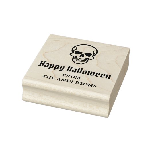 Tampons Encreurs Happy Halloween éffrayant crâne nom ou texte perso (Tampon)