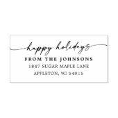 Tampons Encreurs Happy Holidays Custom Address Wood Art Stamp (Impression)