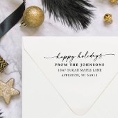 Tampons Encreurs Happy Holidays Custom Address Wood Art Stamp