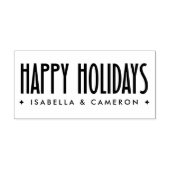 Tampons Encreurs Happy Holidays retro font custom name (Impression)