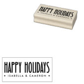 Tampons Encreurs Happy Holidays retro font custom name (Tamponné)