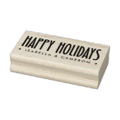 Tampons Encreurs Happy Holidays retro font custom name (Tampon)