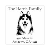 Tampons Encreurs Happy Husky personnalisé Timbre en caoutchouc (Impression)