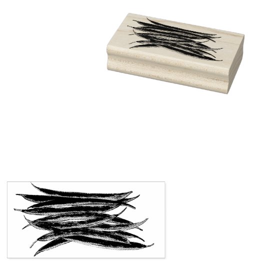 Tampons Encreurs Haricots verts Longue haricot Veggie Produire Veg (Tamponné)