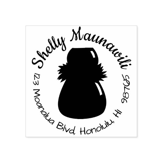 Tampons Encreurs Hawaïen Adresse de retour Timbre Hula Dancer Ipu D (Impression)