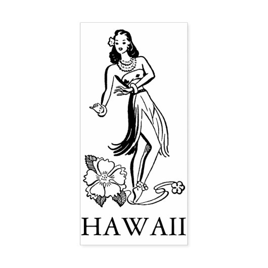 Tampons Encreurs HAWAII HULA DANCER VOYAGE Timbre en caoutchouc (Impression)