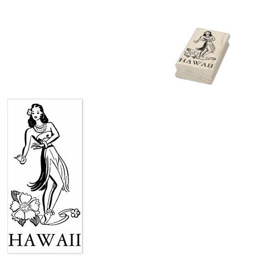 Tampons Encreurs HAWAII HULA DANCER VOYAGE Timbre en caoutchouc (Tamponné)