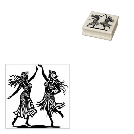 Tampons Encreurs Hawaiian Hula Dancer Girls Rubber Stamp (Tamponné)