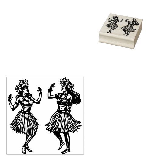 Tampons Encreurs Hawaiian Hula Dancer Girls Rubber Stamp (Tamponné)