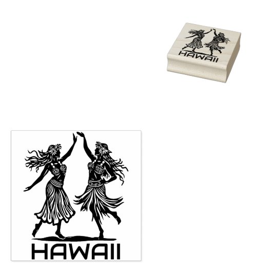 Tampons Encreurs Hawaiian Hula Dancer Girls Rubber Stamp (Tamponné)