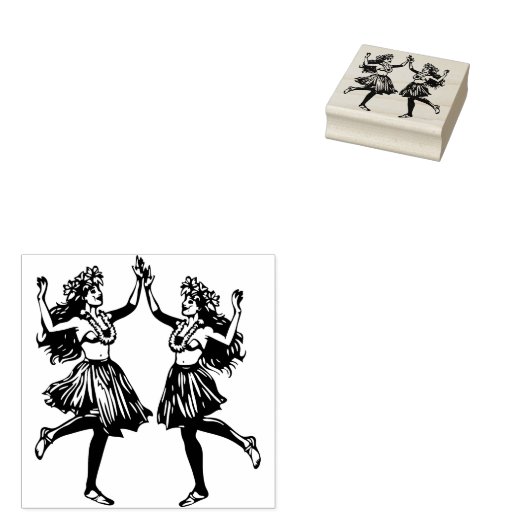 Tampons Encreurs Hawaiian Hula Dancer Girls Rubber Stamp (Tamponné)