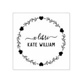 Tampons Encreurs Heart Botanical Wreath ex libris timbre (Impression)