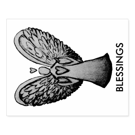 Tampons Encreurs Heart Guardian Angel personnalisé en caoutchouc Ti (Impression)