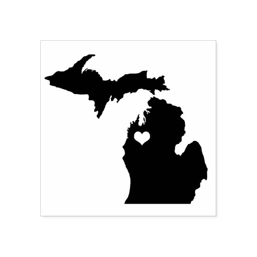 Tampons Encreurs Heart Traverse City Michigan Timbre en caoutchouc (Impression)