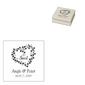 Tampons Encreurs Heart with Hearts Love is Sweet Quote Design (Tamponné)