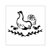 Tampons Encreurs Hen with Yellow Chicks Line Art (Impression)