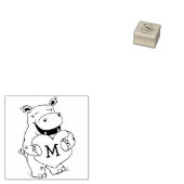 Tampons Encreurs Hippo Kid's mignon Valentine Monogramme initial (Tamponné)