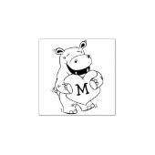 Tampons Encreurs Hippo Kid's mignon Valentine Monogramme initial (Impression)