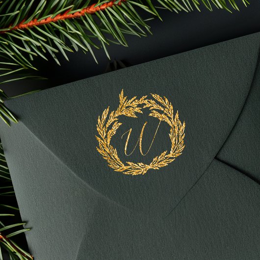 Tampons Encreurs Hiver Garland Wreath Calliage Monogramme Crest