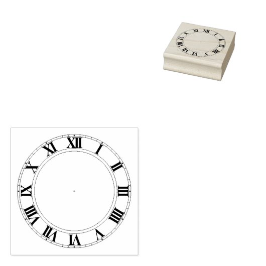 Tampons Encreurs Horloge face avec chiffres romains Timbre en caout (Tamponné)