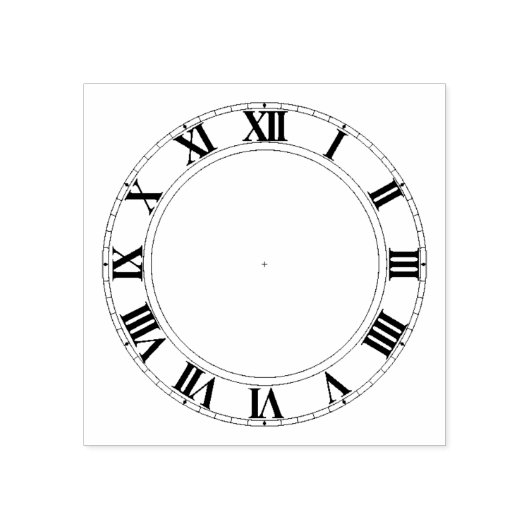 Tampons Encreurs Horloge face avec chiffres romains Timbre en caout (Impression)