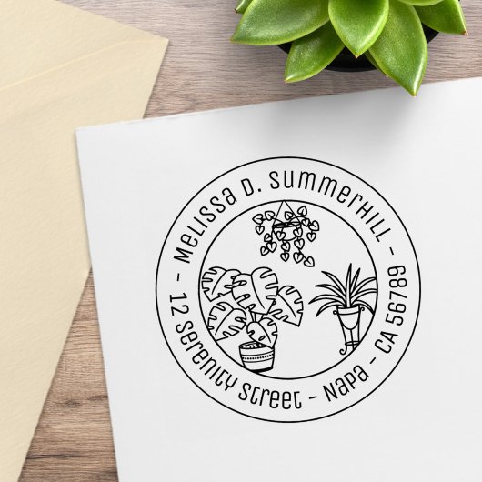 Tampons Encreurs Houseplants Hobby Round Address