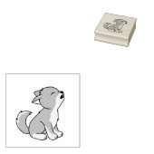 Tampons Encreurs Howling Grey Wolf Pup (Tamponné)