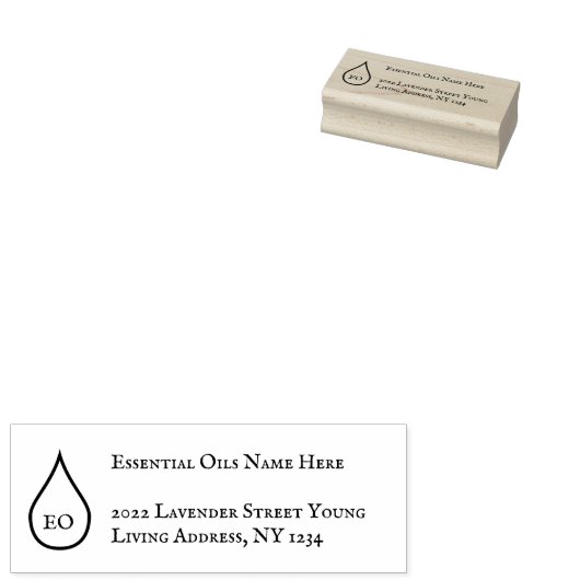 Tampons Encreurs Huiles essentielles Drop Outline monogramme (Tamponné)