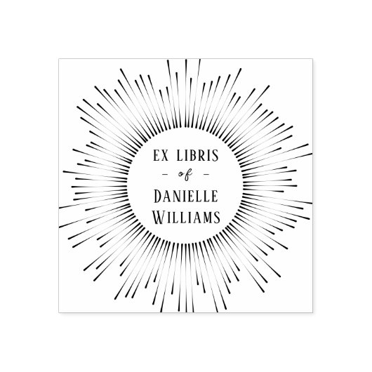 Tampons Encreurs Hypnotiser Sun Rays Ex Libris Custom Name Library (Impression)