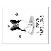 Tampons Encreurs I Love Papillons (blanc & noir) Coeurs Chiens mign (Impression)