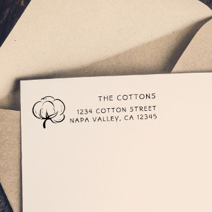 Tampons Encreurs Icône Cotton Boll  Adresse de retour du nom de fa