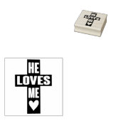 Tampons Encreurs Il M'Aime Amour Comme Jésus Cite Évangile Graphiqu (Tamponné)