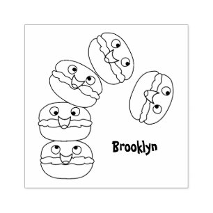 Tampons Encreurs Illustration de caricature de macarons marrant mig