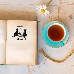 Tampons Encreurs Illustration de chat noir et blanc Ce livre appart