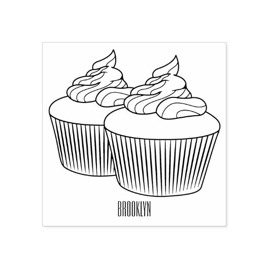Tampons Encreurs Illustration de Cupcake (Impression)